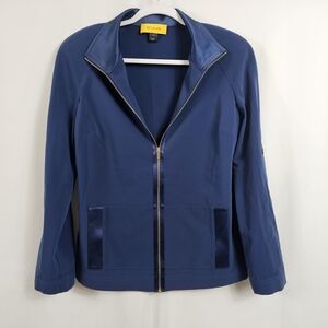 St. John Zip Up Jacket in Navy Blue - Size P